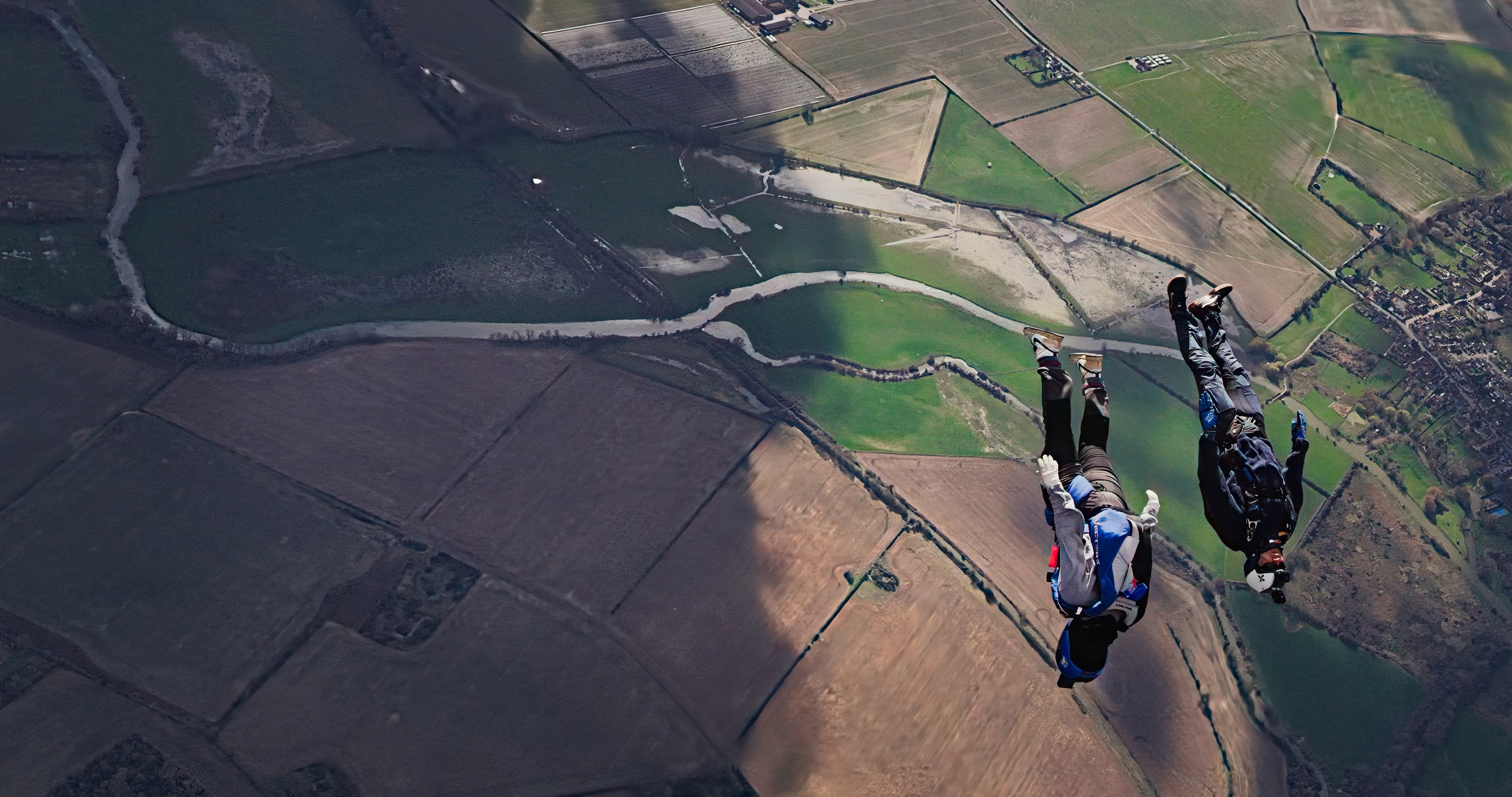 Freefall over English countryside